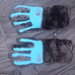 The North Face Blue and Black Gloves